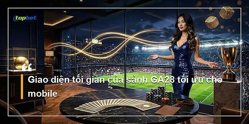 Giao diện tối giản của sảnh GA28 tối ưu cho mobile