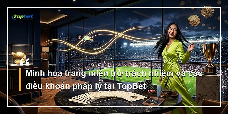 Minh họa trang miễn trừ trách nhiệm và các điều khoản pháp lý tại TopBet