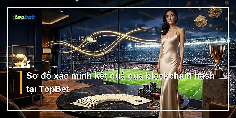 Sơ đồ xác minh kết quả qua blockchain hash tại TopBet