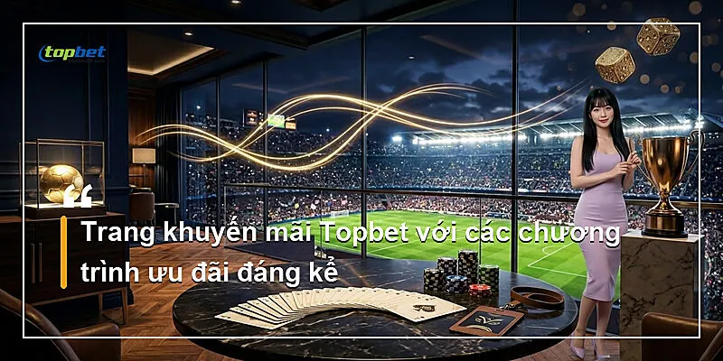 Khuyến Mãi TopBet - Ưu Đãi Mới Nhất 2026 1 Trang khuyến mãi Topbet với các chương trình ưu đãi đáng kể