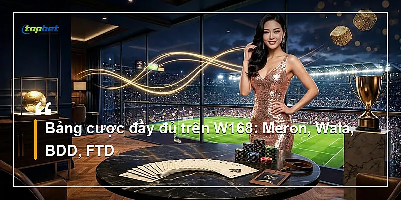 Bảng cược đầy đủ trên W168: Meron, Wala, BDD, FTD