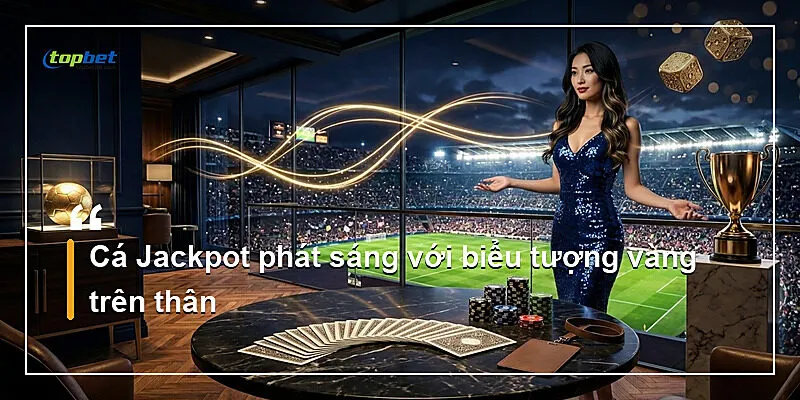 Cá Jackpot phát sáng với biểu tượng vàng trên thân