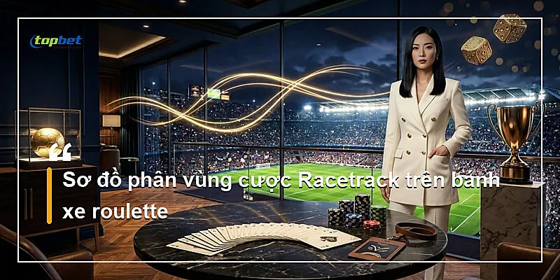 Sơ đồ phân vùng cược Racetrack trên bánh xe roulette