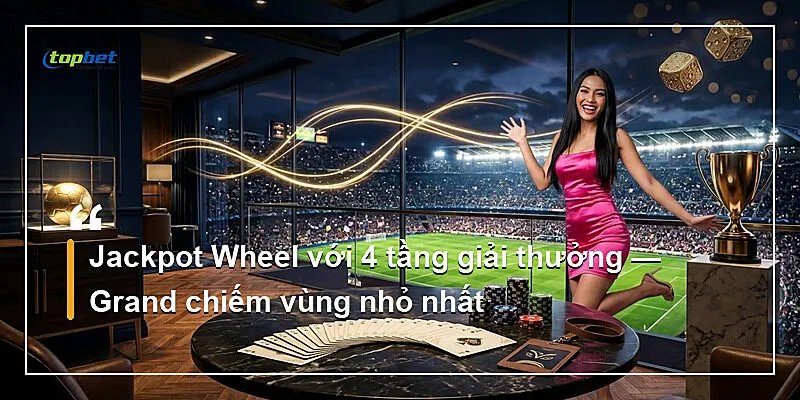 Jackpot Wheel với 4 tầng giải thưởng — Grand chiếm vùng nhỏ nhất