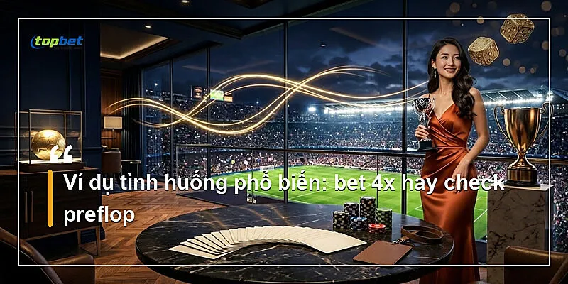 Ví dụ tình huống phổ biến: bet 4x hay check preflop